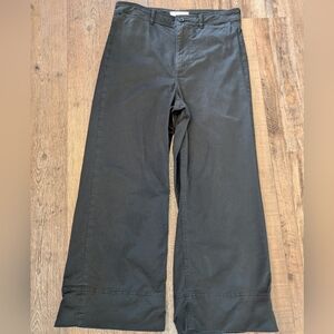 Everlane Lightweight Wide Leg Crop Cotton Chino Pants in Washed Black Sz 8